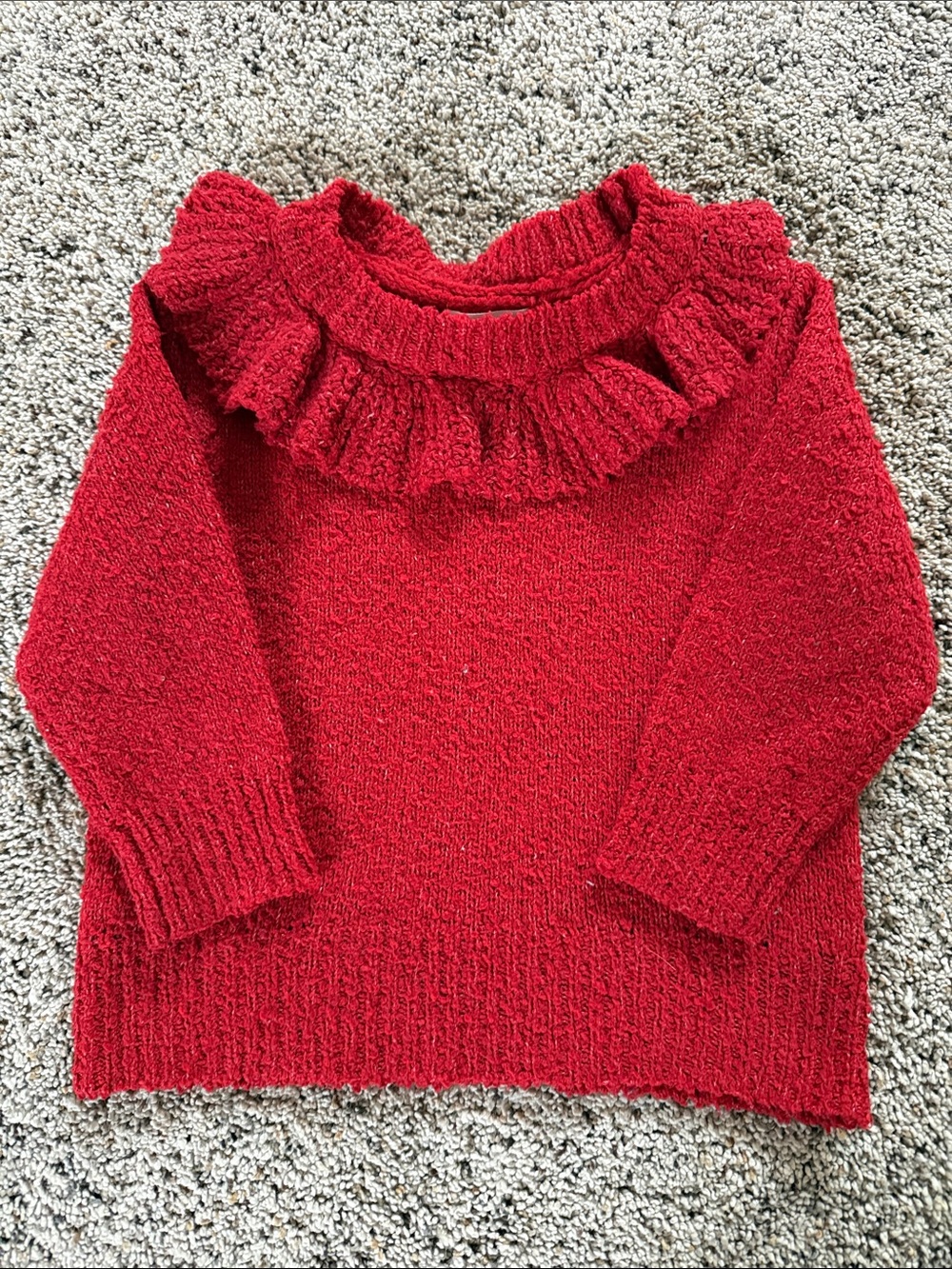 Women’s Red Ruffle Neck Sweater